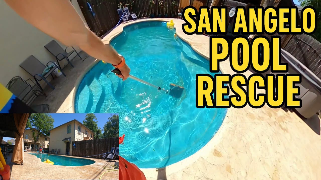 Concho Valley Pool cleaning service in San Angelo – real customer job showing vacuuming, plume removal, and pump repair